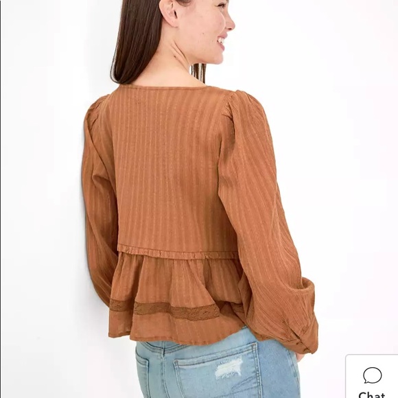 AE Long-Sleeve Babydoll Blouse - Picture 2 of 4